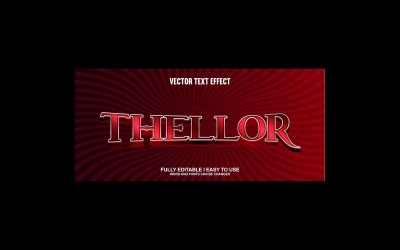 Thellor helt redigerbar vektor 3D-texteffekt