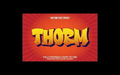 Thorm helt redigerbar vektor 3D-texteffekt