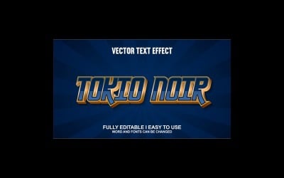 Tokio Noir Fully Editable Vector 3D Text Effect