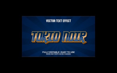 Tokio Noir helt redigerbar vektor 3D-texteffekt