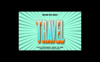 Travel Fully Editable Vector 3D Text Effect