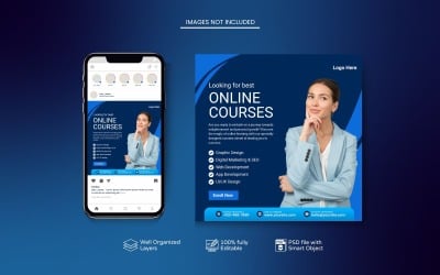 PSD-mall för marknadsföring av kurser online