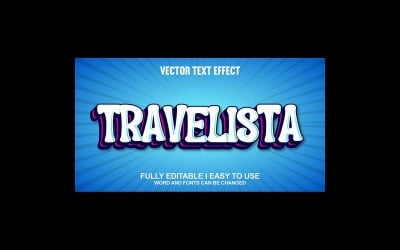 Travelista Fully Editable Vector 3D Text Effect