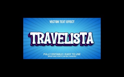 Travelista helt redigerbar vektor 3D texteffekt
