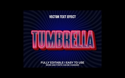 Tumbrella helt redigerbar vektor 3D-texteffekt