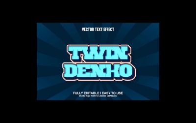 Tvilling Denko helt redigerbar vektor 3D texteffekt