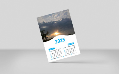 Väggkalenderdesign 2025 Mall