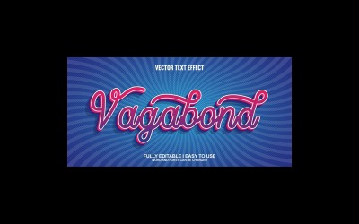 Vagabond helt redigerbar vektor 3D-texteffekt