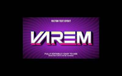 Varem helt redigerbar vektor 3D-texteffekt