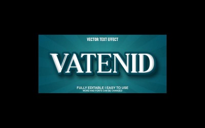 Vatenid helt redigerbar vektor 3D-texteffekt
