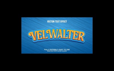 Vel Walter helt redigerbar vektor 3D-texteffekt