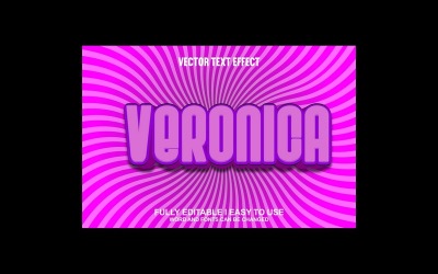 Veronica helt redigerbar vektor 3D-texteffekt