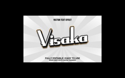 Visaka helt redigerbar vektor 3D-texteffekt