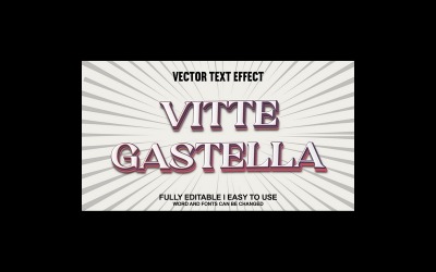 Vitte Gastella helt redigerbar vektor 3D-texteffekt