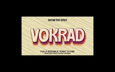 Vokrad Tamamen Düzenlenebilir Vektör 3D Metin Efekti