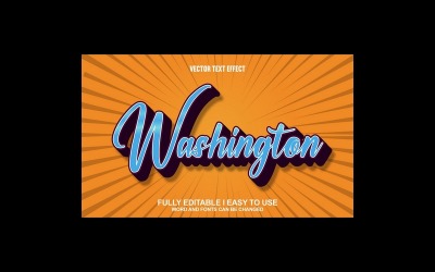 Washington helt redigerbar vektor 3D texteffekt