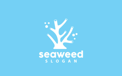 Deniz Yosunu Logosu Sualtı Bitkisi Basit Tasarım V2