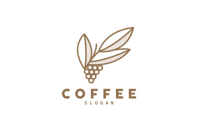 Ilustración de diseño de logotipo de bebida de grano de café V10