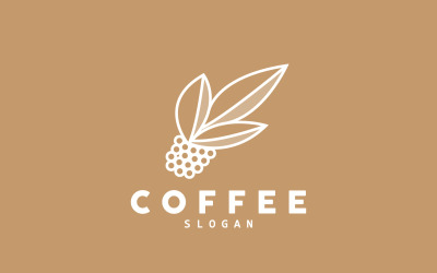 Ilustración de diseño de logotipo de bebida de grano de café V3