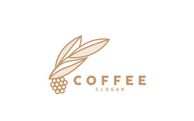 Ilustración de diseño de logotipo de bebida de grano de café V8
