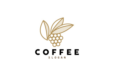 Ilustración de diseño de logotipo de bebida de grano de café V9