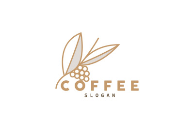 Kaffeebohnengetränk-Logo, Design-Illustration V11