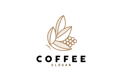 kahve çekirdeği içecek logosu tasarım illüstrasyonu V4