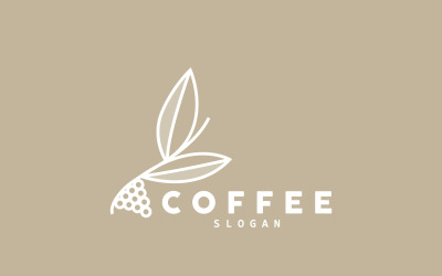 kahve çekirdeği içecek logosu tasarım illüstrasyonu V5