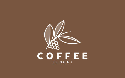 kahve çekirdeği içecek logosu tasarım illüstrasyonu V6