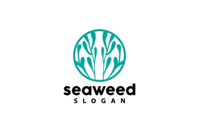 Logo di alghe Pianta subacquea Design semplice V10