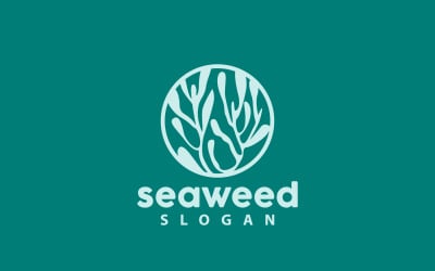 Logo di alghe Pianta subacquea Design semplice V7