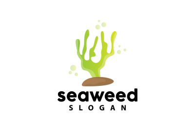 Logo di alghe Pianta subacquea Design semplice V9