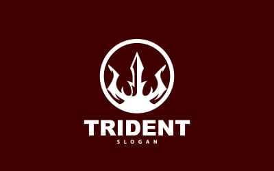 Логотип трезубца Копье Посейдон Нептун Тритон V10