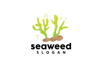 Logotipo de algas marinas Planta submarina Diseño simple V11