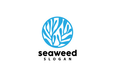 Logotipo de algas marinas Planta submarina Diseño simple V1
