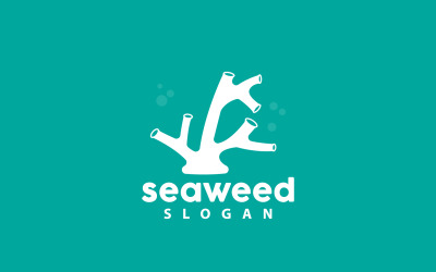 Logotipo de algas marinas Planta submarina Diseño simple V3