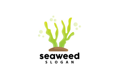 Logotipo de algas marinas Planta submarina Diseño simple V4