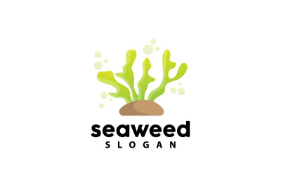 Logotipo de algas marinas Planta submarina Diseño simple V5