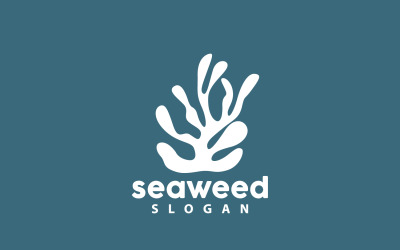 Logotipo de algas marinas Planta submarina Diseño simple V6