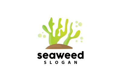 Logotipo de algas marinas Planta submarina Diseño simple V8