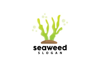 Seaweed Logo Undervattensväxt Enkel Design V4