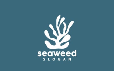 Seaweed Logo Undervattensväxt Enkel Design V6