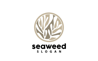 Seetang-Logo Unterwasserpflanze Einfaches Design V12