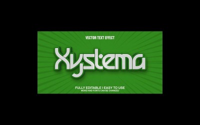 Xystema helt redigerbar vektor 3D-texteffekt