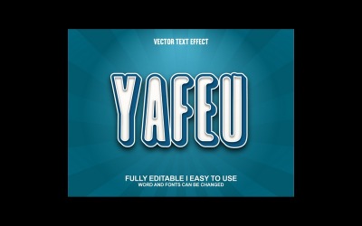 Yafeu helt redigerbar vektor 3D-texteffekt