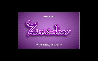 Zanzabar Fully Editable Vector 3D Text Effect
