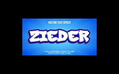 Zieder Fullständigt redigerbar vektor 3D-texteffekt