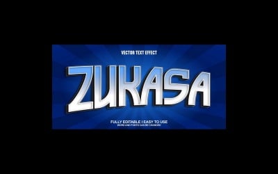 Zukasa helt redigerbar vektor 3D-texteffekt