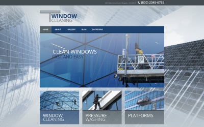 Modelo de site responsivo para limpeza de janelas