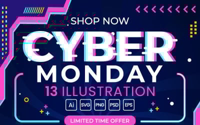 13 Cyber Monday Event Illustration